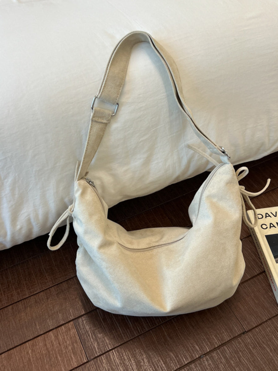 Medium Adjustable Strap Crossbody Bag in Off-white with adjustable straps