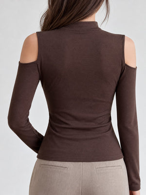 modern t-shirt in White with mock neck