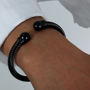 bracelet featuring twisted cable in gold with 18K Gold-Plated,Stainless Steel Care instructions: Avoid wearing during