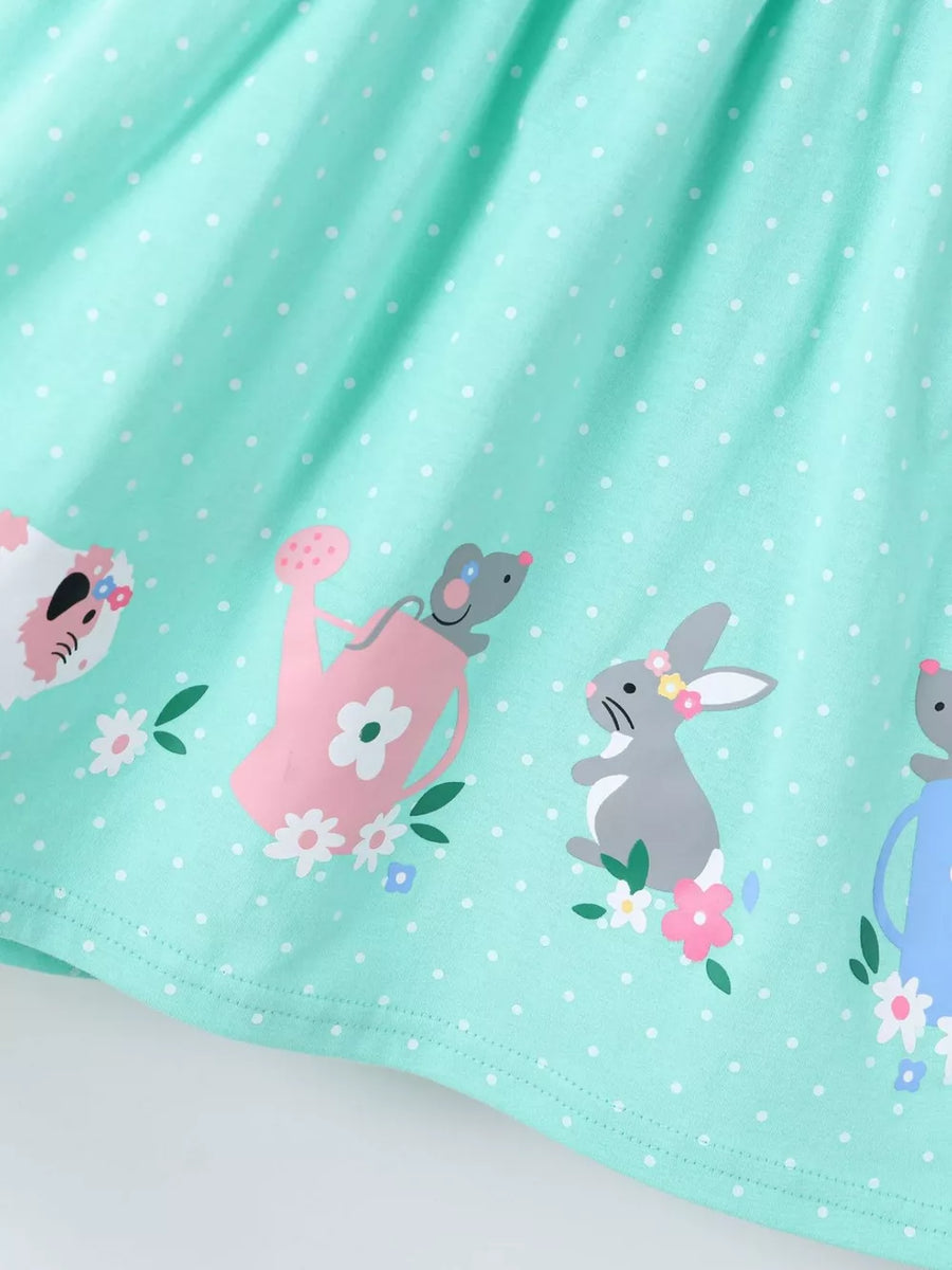 Children's Bunny Print Button Detail Dress option 4
