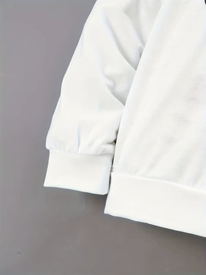 White baby hoodie sleeve and hem detail with ribbed cuffs