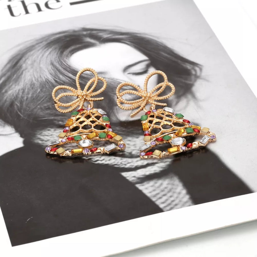 18K Gold-Plated, Zinc alloy, Rhinestone Care instructions: Avoid wearing during earrings in red with dangle silhouette