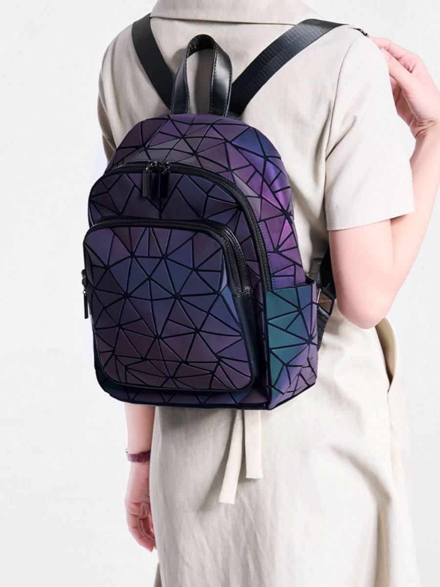 backpack in deep purple featuring adjustable straps and regular fit
