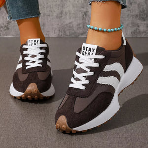 Lace Up Round Toe Sneakers in Red, view 13