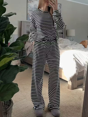 Khaki pajama set with pocketed and long sleeve