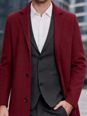 classic overcoat in Navy with notch lapel