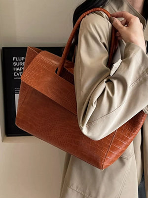 Crocodile-embossed Shoulder Bag option 5