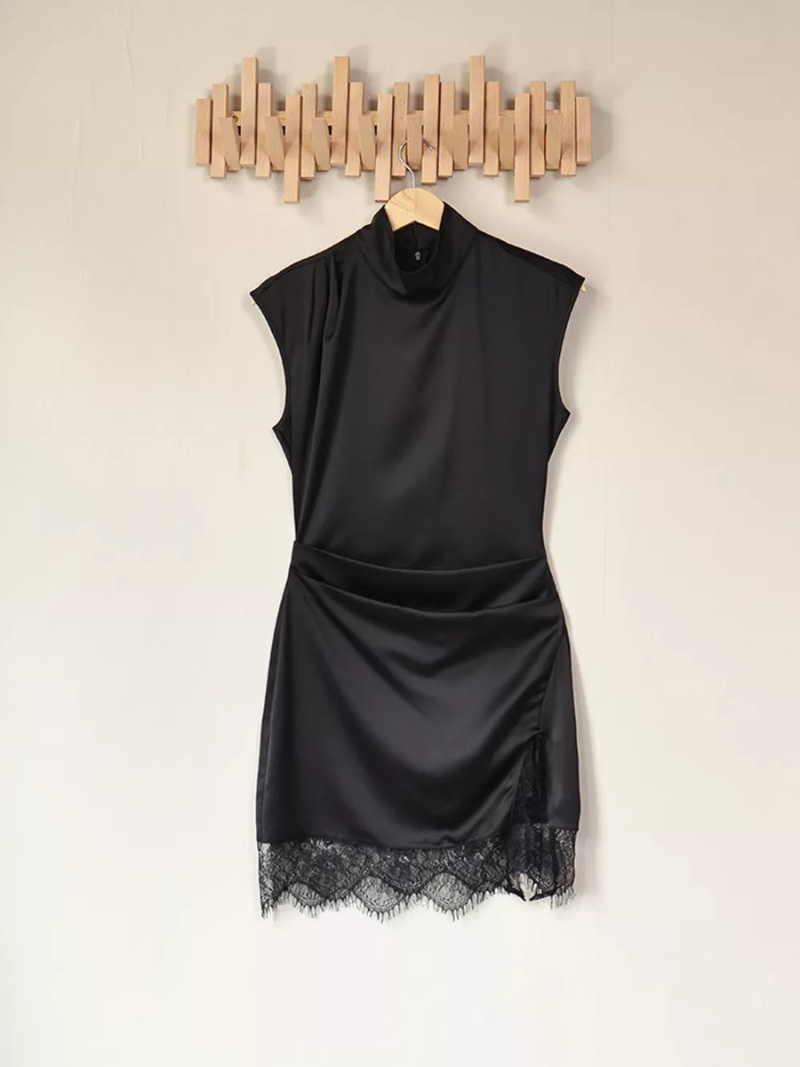 Black with mini dress with ruched 14
