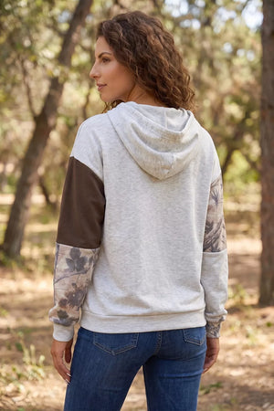 Multicolour Camo Print Drawstring Hoodie option 4
