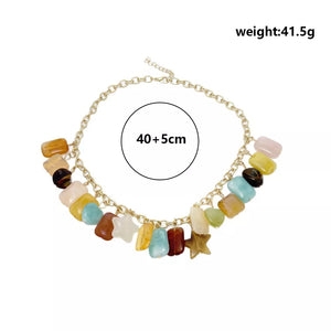 Bohemian Multi-color Gemstone 18k Gold-plated Necklace option 8