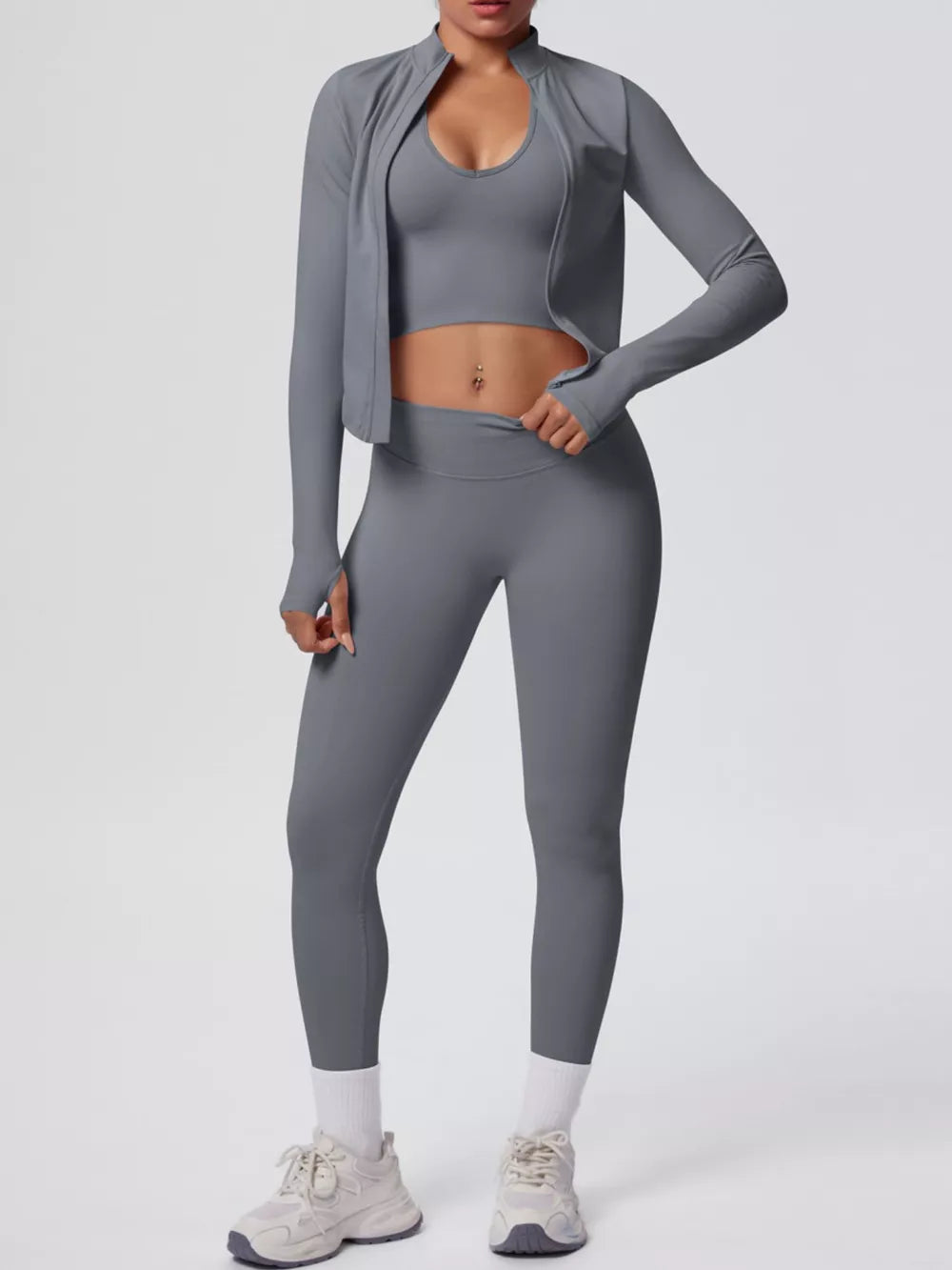 80% nylon, 20% spandex Care instructions: Machine wash cold active set in Mauve with fitted silhouette