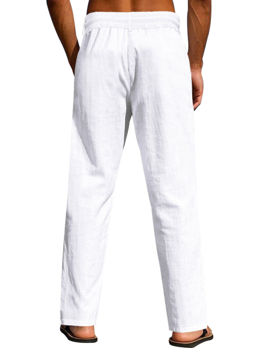 95%polyester,5%spandex Care instructions: Machine wash cold wide-leg pants in White with loose silhouette