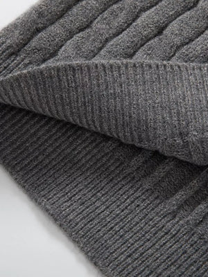 Men's Cable Knit Half-zip Sweater Plus Size in Black, view 11