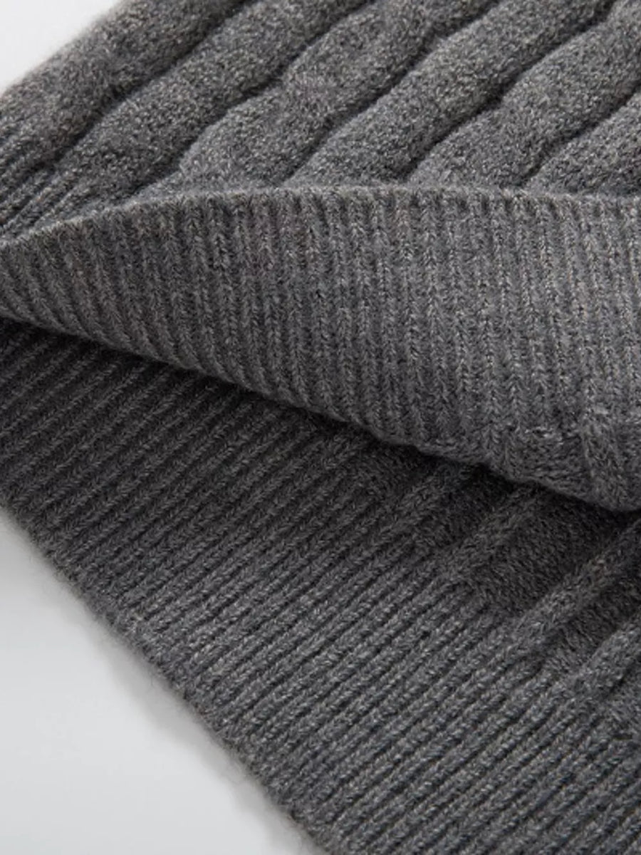 Men's Cable Knit Half-zip Sweater Plus Size in Black, view 11