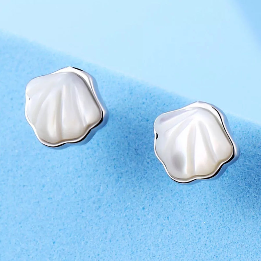 iridescent white earrings
