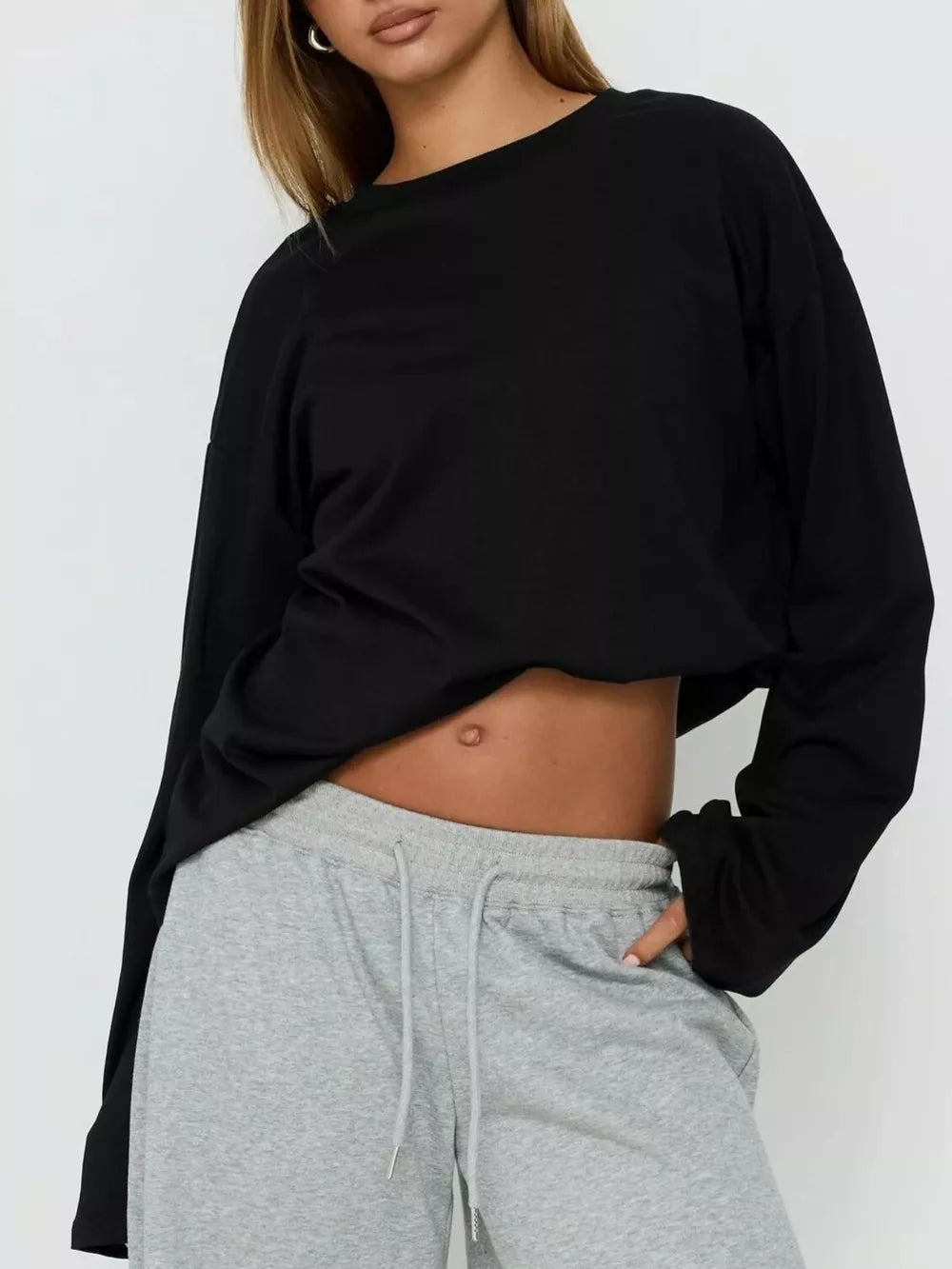 White oversized t-shirt with crew neck