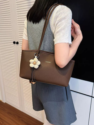 Pu Leather Shoulder Bag in Caramel