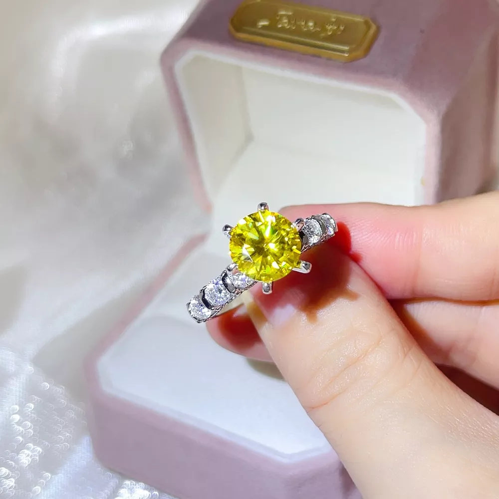 0.3 Carat Sterling Silver Solitaire Moissanite Ring