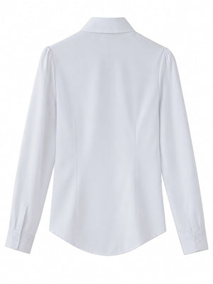 White-Short Sleeve Regular slim button-down shirt with collared