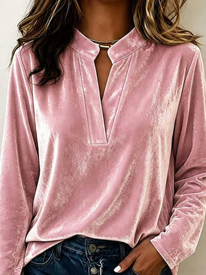 blouse in blush pink featuring plus-size and relaxed fit