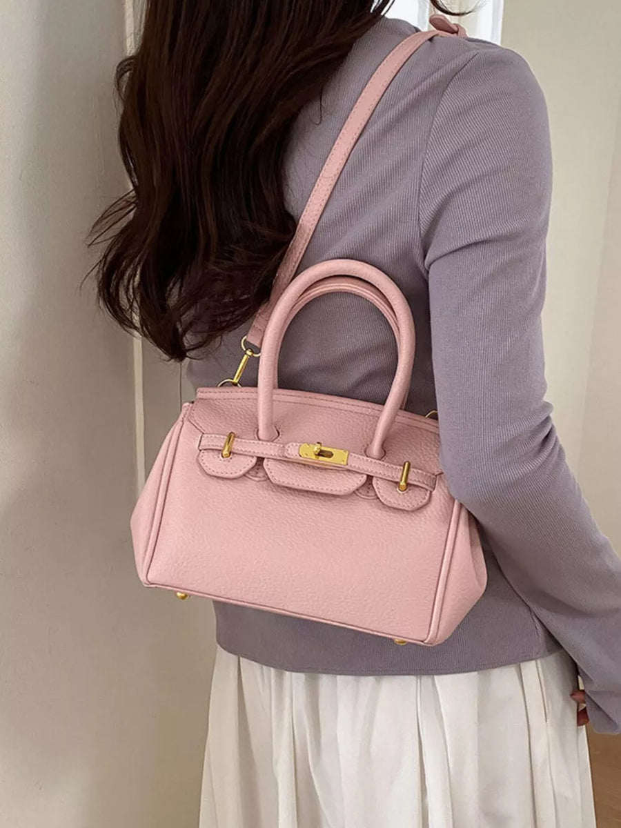 Pink Pu Leather Mini Crossbody Bag