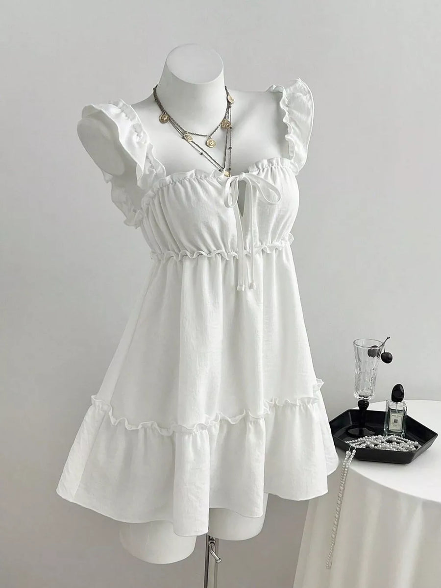 Frill Tie Front Mini Dress option 4