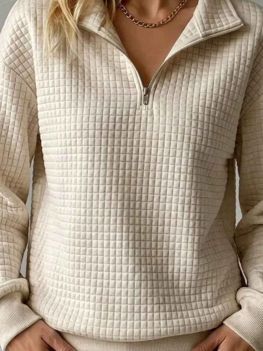 blush pink relaxed sweatshirt with collared