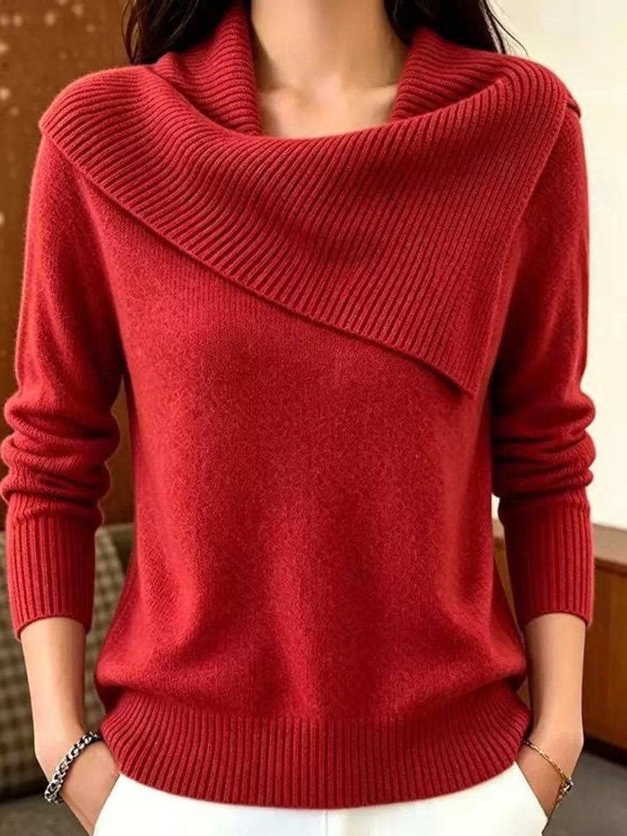 ivory pullover sweater with hip-length and pullover