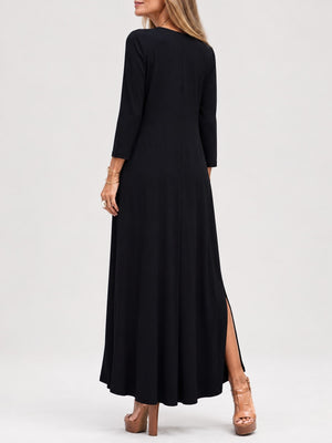 Polyester content is at least 90% and less than 95% midi dress in Orange with relaxed silhouette