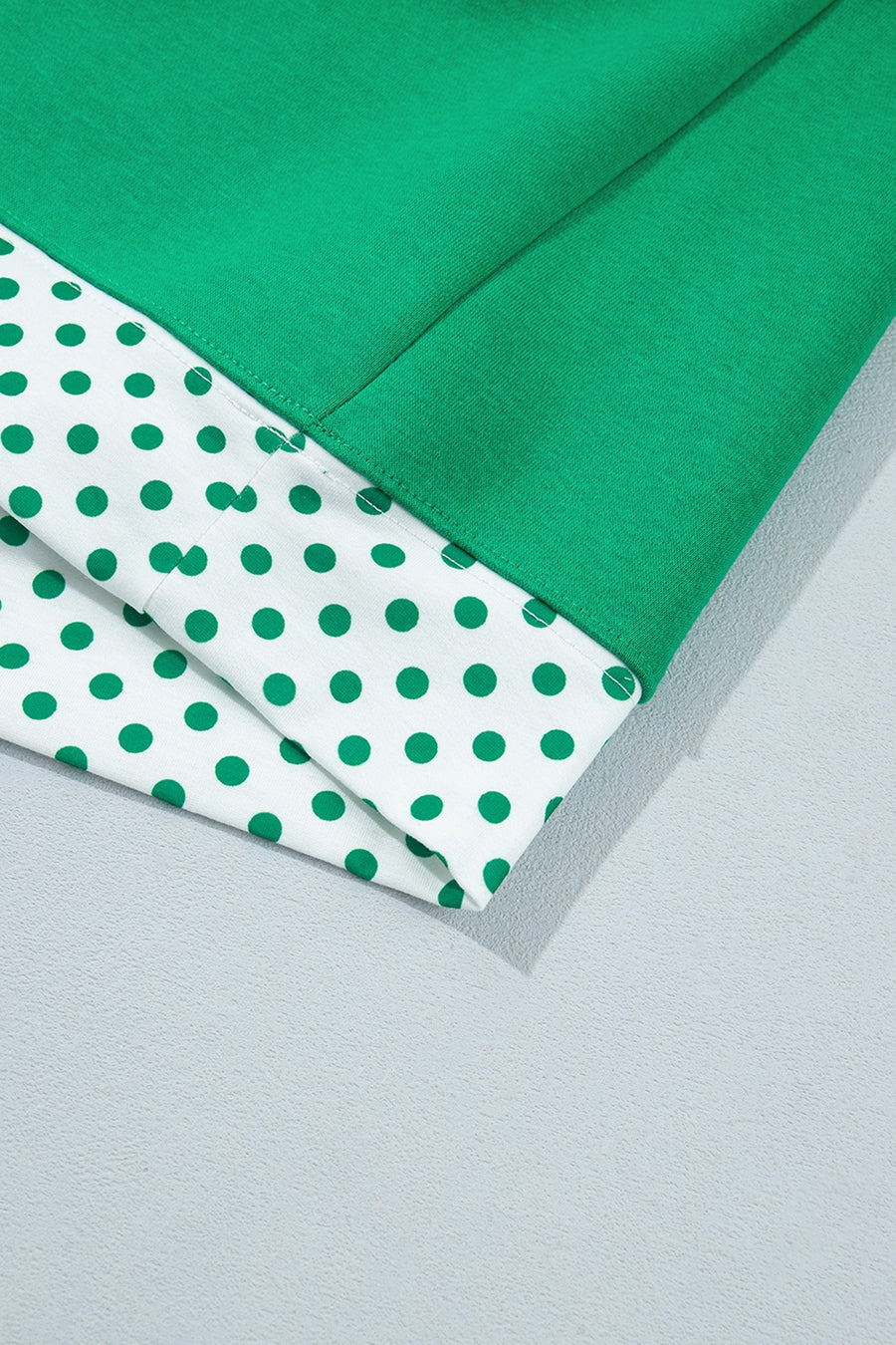 lounge set featuring polka dot in white with 50% polyester, 50% cotton Care instructions: Machine wash cold texture