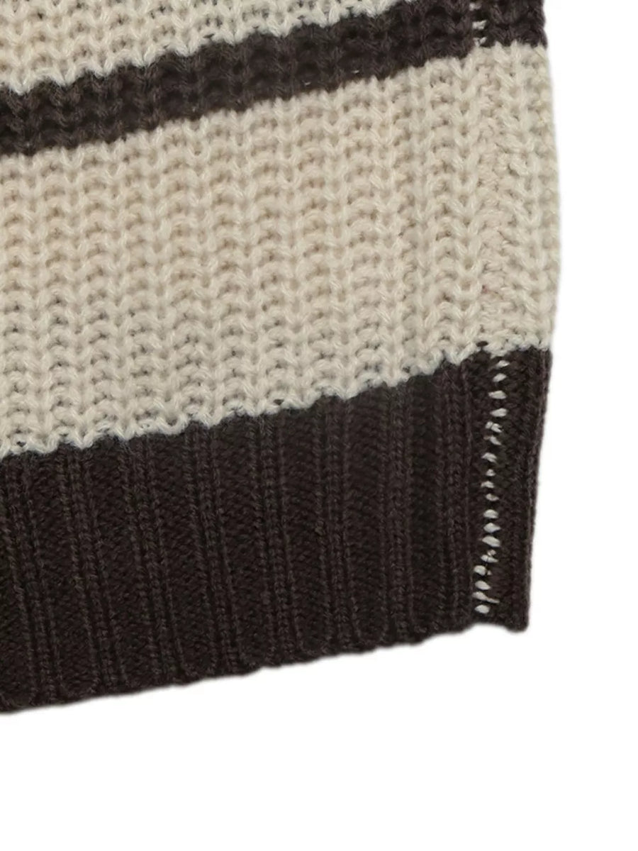 Striped Knit Polo Sweater option 9