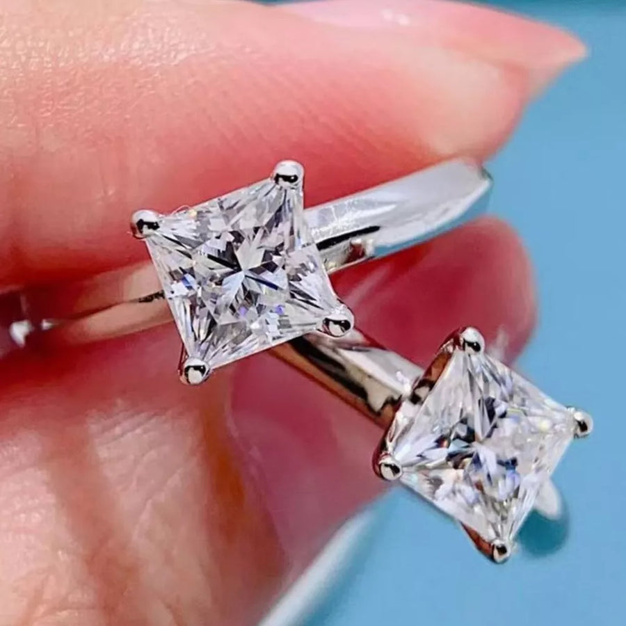 3 Carat 925 Sterling Silver Moissanite Ring in this colorway