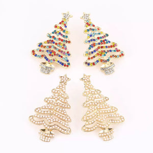 earrings in gold featuring rhinestone embellishment and straight fit