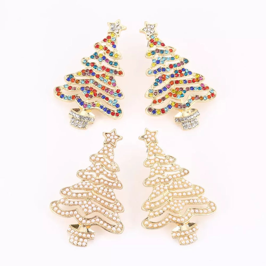 earrings in gold featuring rhinestone embellishment and straight fit