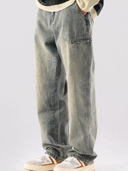 Men S Vintage Wash Relaxed Fit Jeans in Sage
