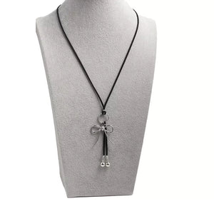Elegant Bow Pendant Faux Leather Necklace option 9