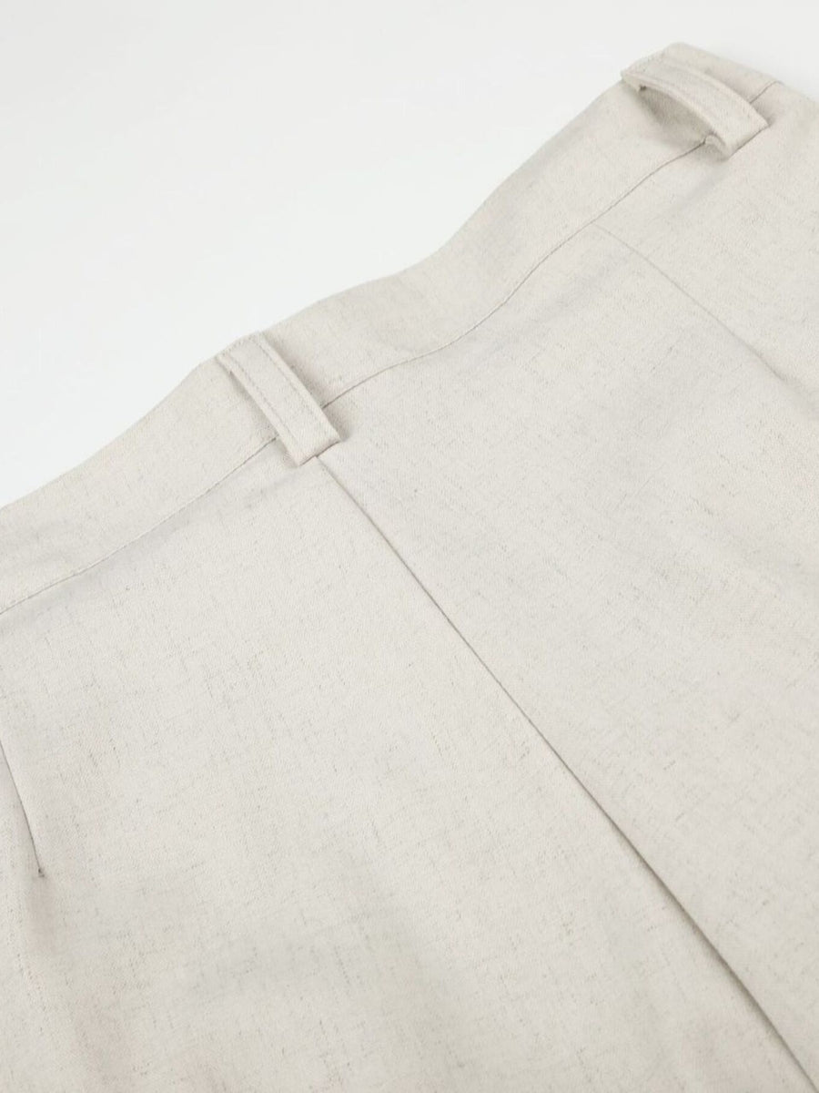 wide-leg pants in Apricot with buttoned and full-length