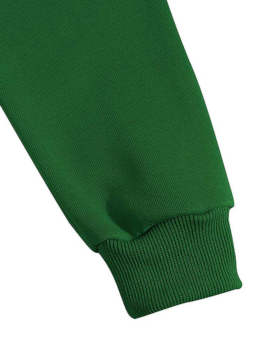 Green hoodie sleeve with ribbed cuff detail