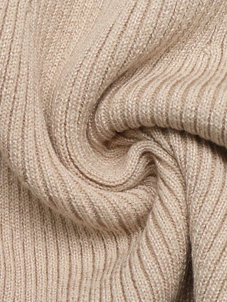 Ribbed Mock Neck Flare Sleeve Sweater Dress option 10