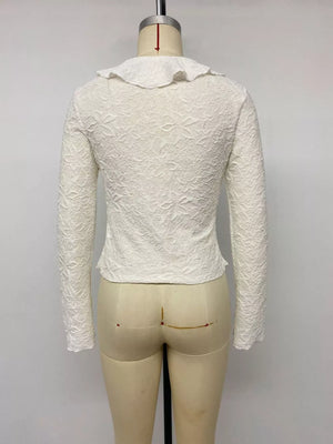 Ruffled Long-sleeve Tie-front Blouse option 12