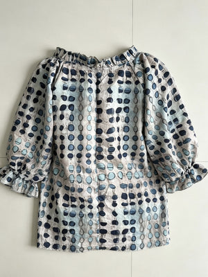 bohemian blouse in Dust Storm with v-neck