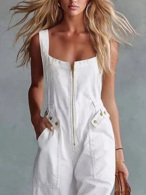 bohemian jumpsuit in blush pink with square neck