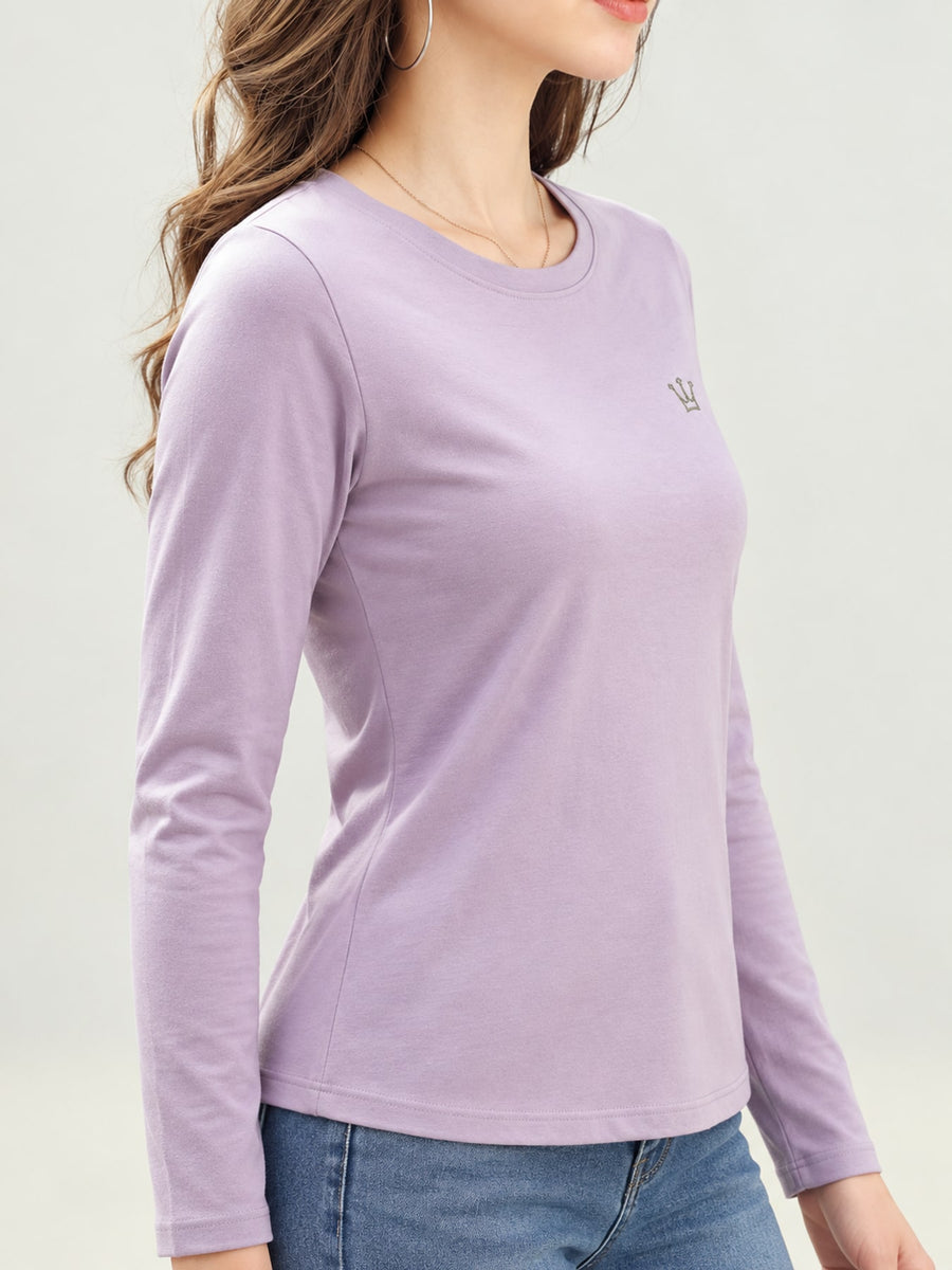Pink regular t-shirt with crew neck