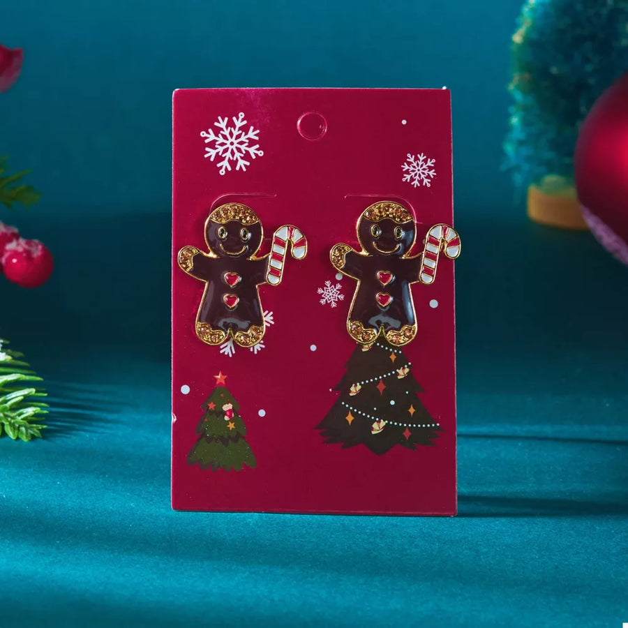 Mustard earrings with post-back and novelty