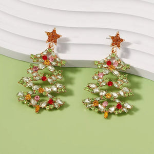 clear earrings featuring rhinestone embellishment and novelty