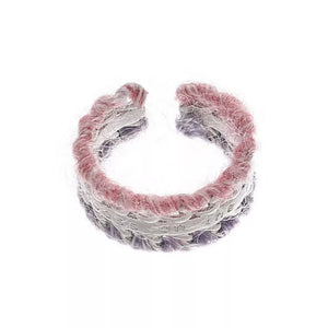 Brass, Wool yarn Care instructions: Avoid wearing during exercise, as sweat will ring in light green with open ring
