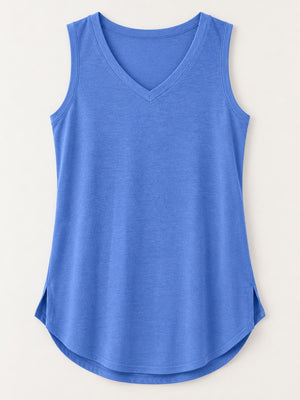 tank top in black with v-neck and sleeveless