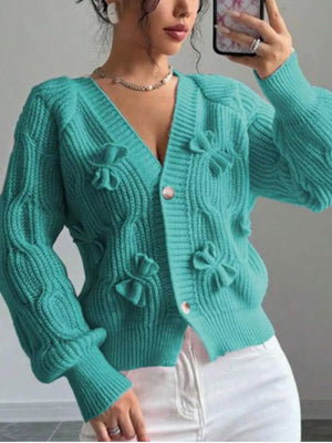 light pink regular cardigan with v-neck
