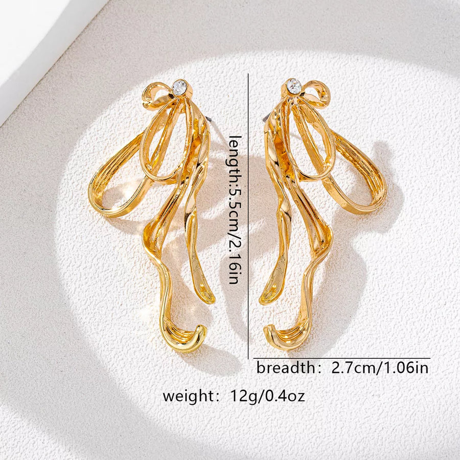 18k Gold-plated Bow Earrings in gold
