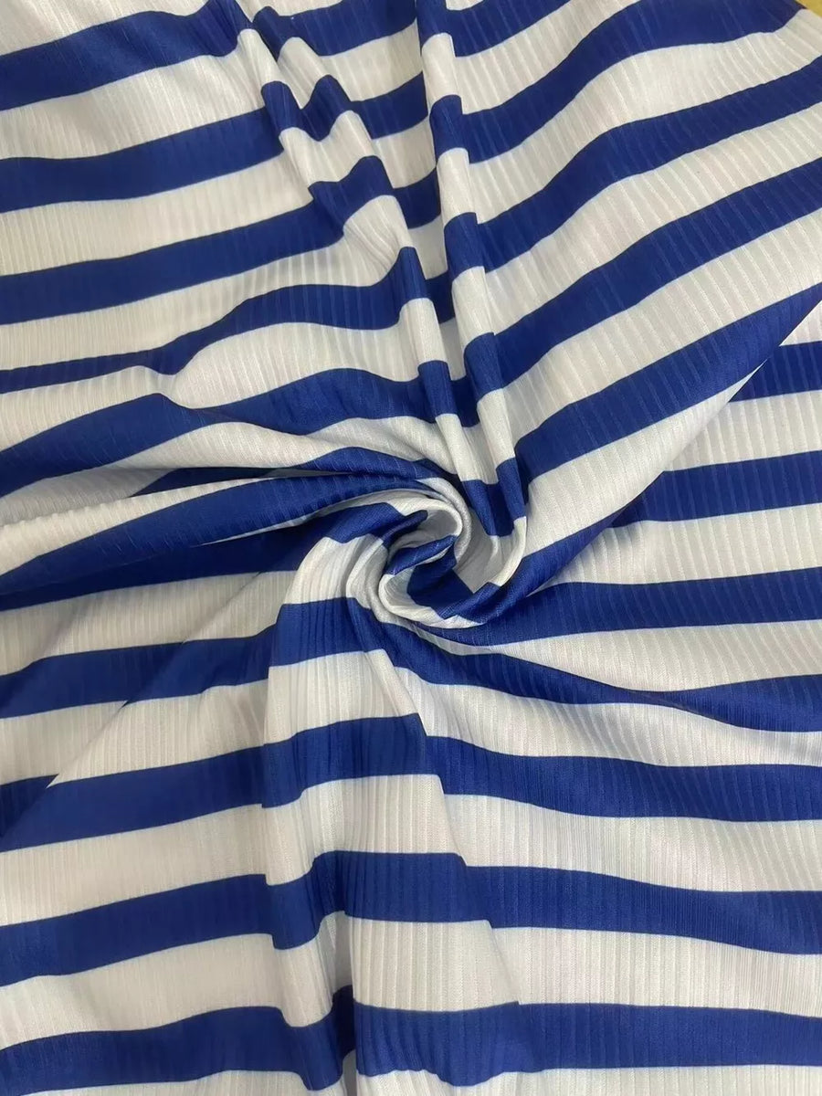 Blue Chic Crisscross Backless Striped Romper
